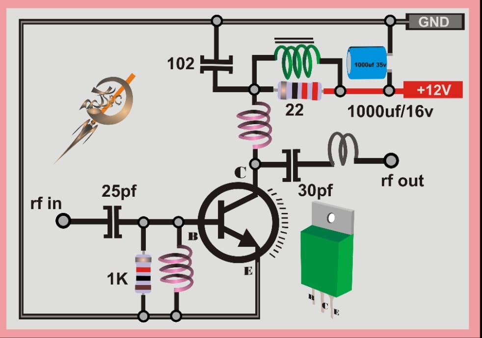 RF POWER AMPLIFIER – PCB HERO Circuit Diagram