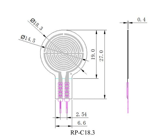 RP-C18.3-ST  Force Sensitive Resistor