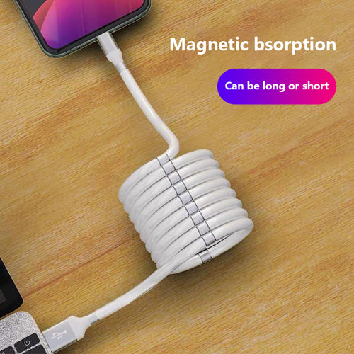 0.9M/1.8M USB Cable Magnetic Absorption Line Data Cable 2.4A Super Fast Charging Cables Redesigned Usb For Iphone X 11 8