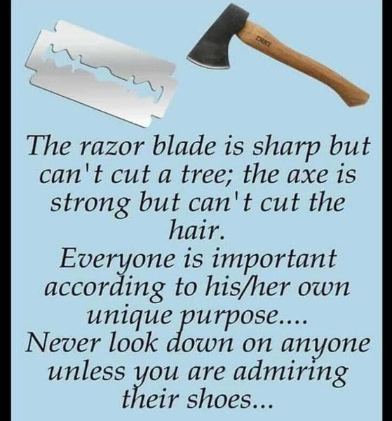 Razor blade vs Axe