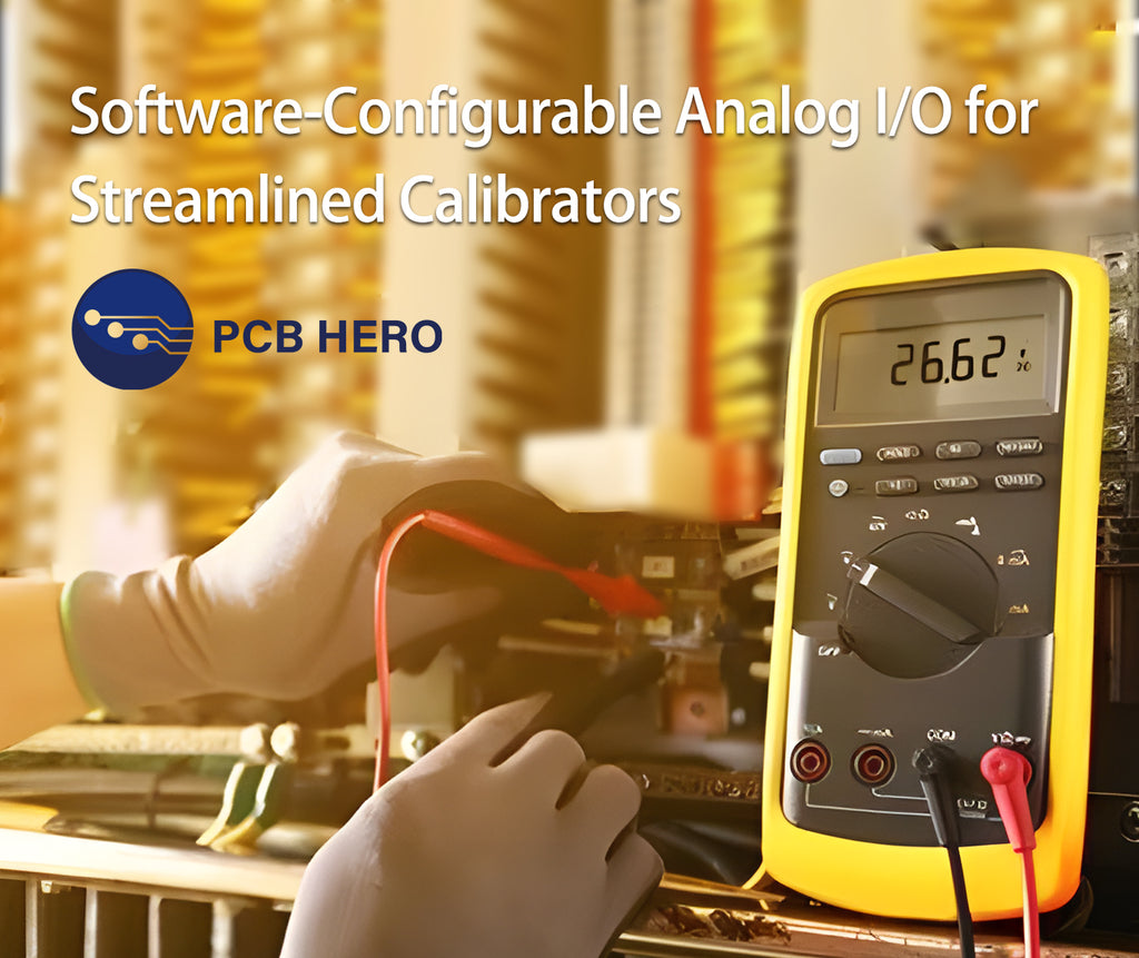 Software configurable analog i o for streamlined calibrators pcb hero