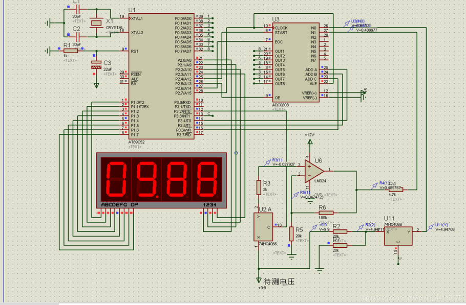 How to solve the problem that the reading fluctuation is very large when the 51 single-chip microcomputer uses ADC0808 in the physical object?