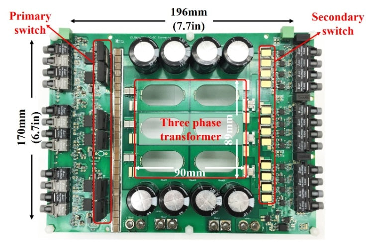 Three-Phase WBG Resonant Converter Integrated with PCB Winding Transformer