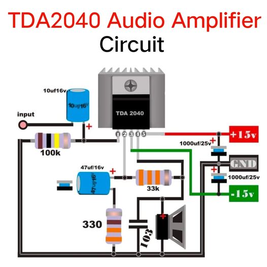 TDA2040 Audio Amplifier Circuit
