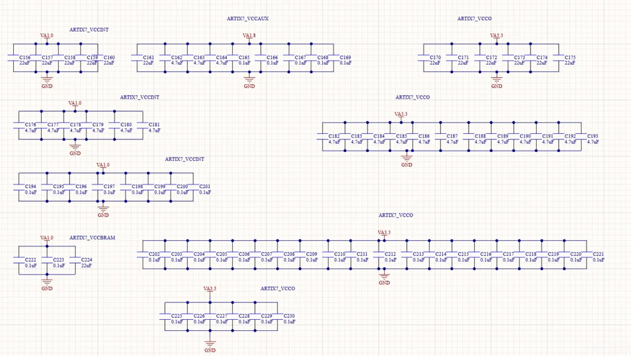 FPGA schematic drawing: FPGA power supply circuit design