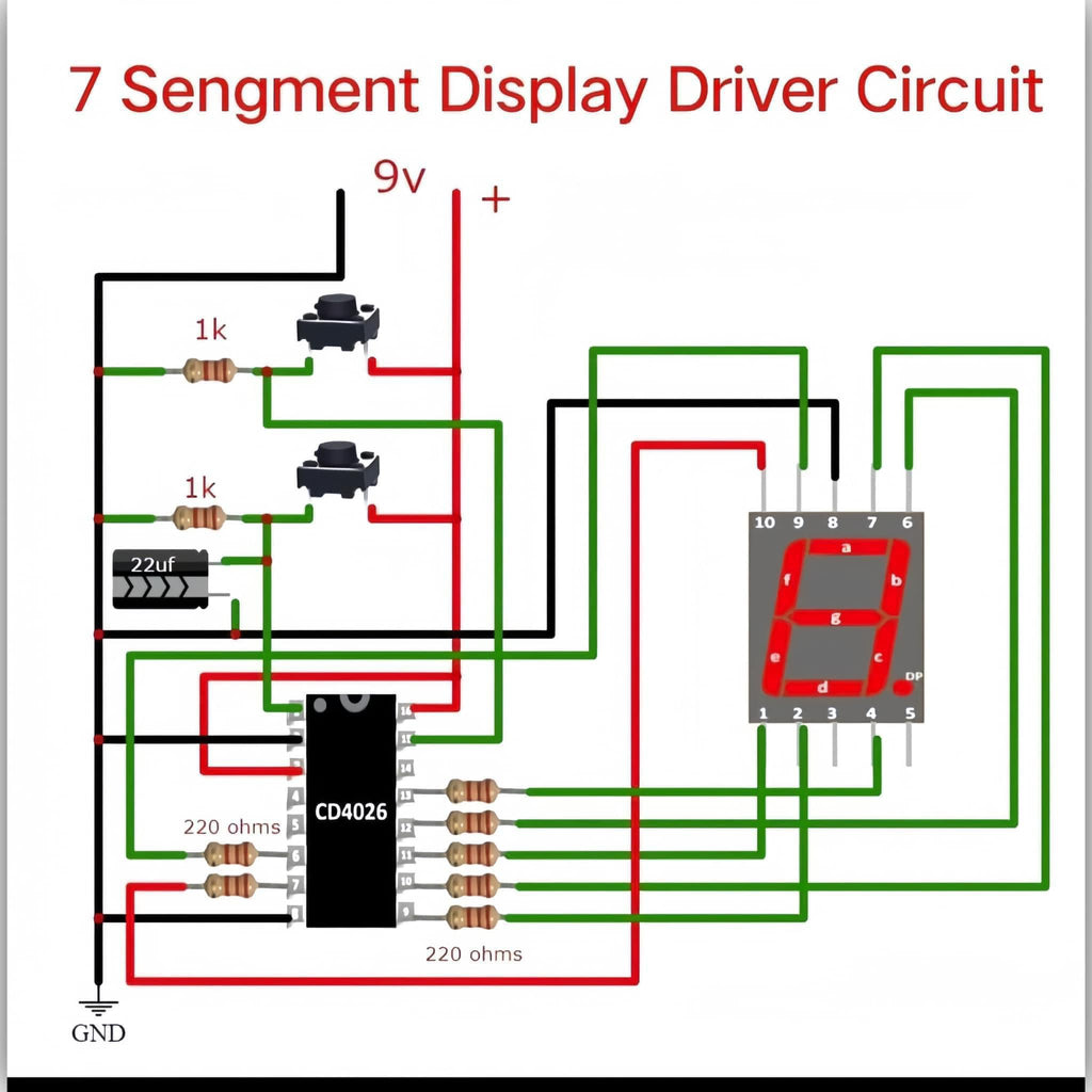 7 Segment Display Counter Driver Circuit