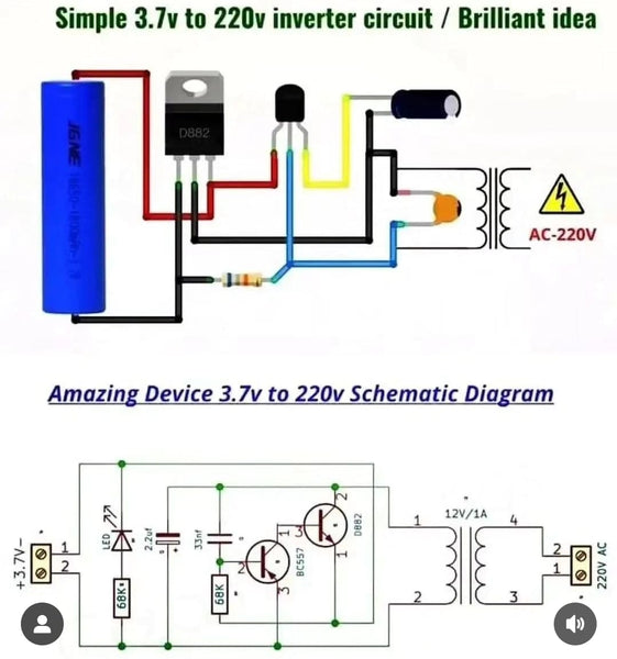 Amazing Device 3.7V to 22V Schematic Diagram