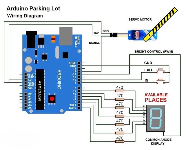 Arduino Parking LotWiring Diagram