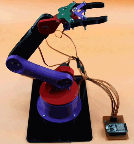 Web controlled IoT based Robotic Arm using ESP32