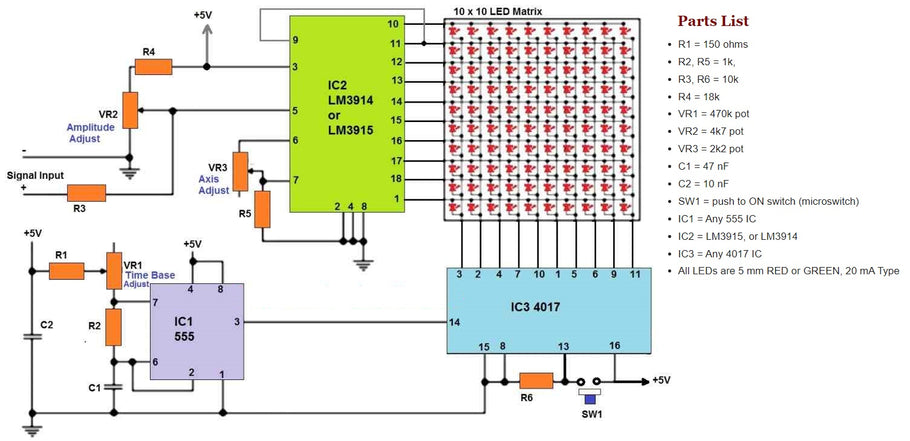 LED Oscilloscope Circuit