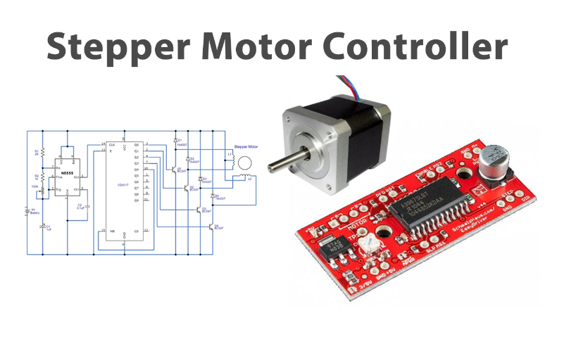 555 Timer Stepper Motor Controller Circuit