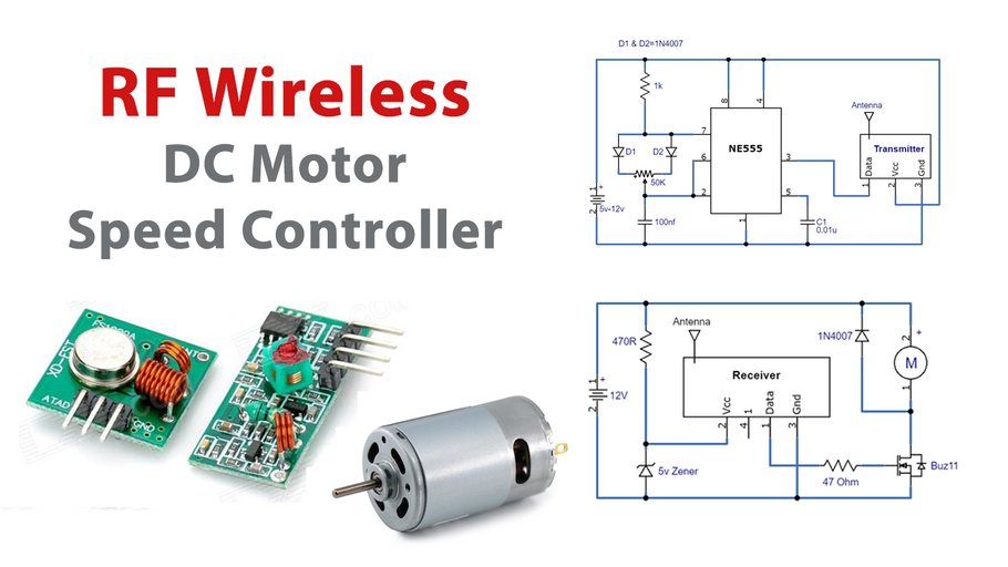 RF Wireless PWM DC Motor Speed Controller