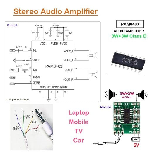 Simplest DIY Stereo Audio Amplifier Circuit