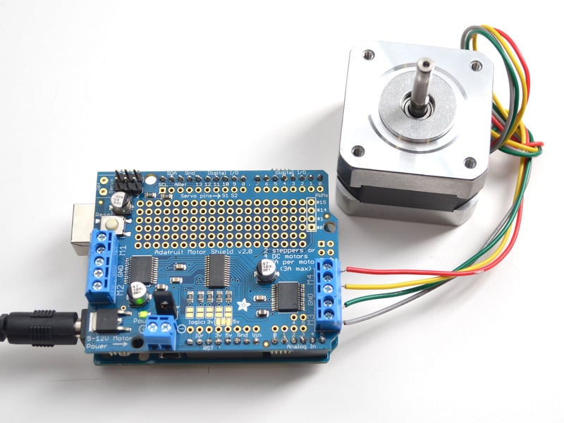 How to drive stepper motor with Arduino motor shield