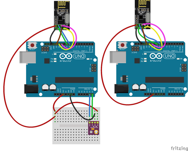 Wireless communication between two arduinos