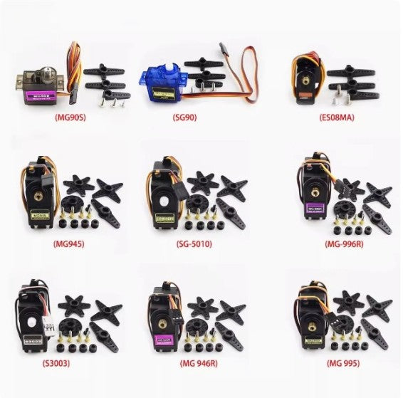 SG90 9G Servo ES08MA || MG90S MG945 || MG946R || MG995 || MG996R Model ...