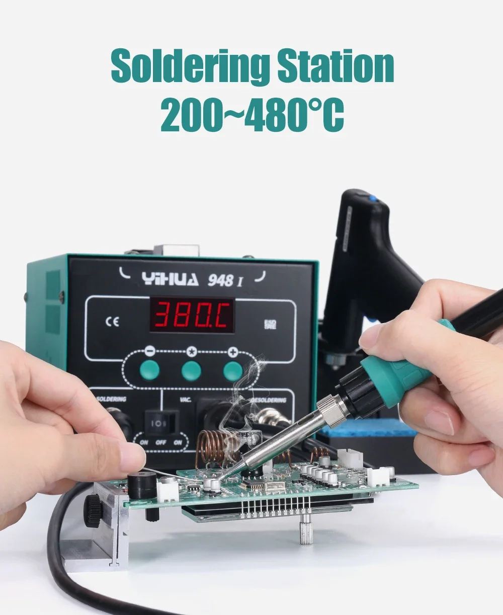 948 90W Desoldering Station – Vacuum Suction Tin Gun With Temperature Control