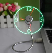 Intelligent USB clock, small fan, LED light, time flash, student office desktop, small hand-held creative gift