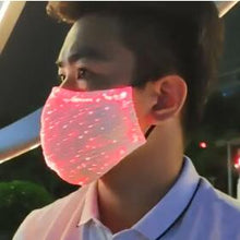 Customized optical fiber cloth luminous mask LED colorful mask bar nightclub Halloween luminous mask