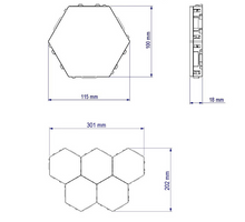Wall lamp creative touch sensing living room bedroom decoration combination charging honeycomb quantum lamp