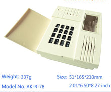 Plastic electronics enclosure for door access alarm system