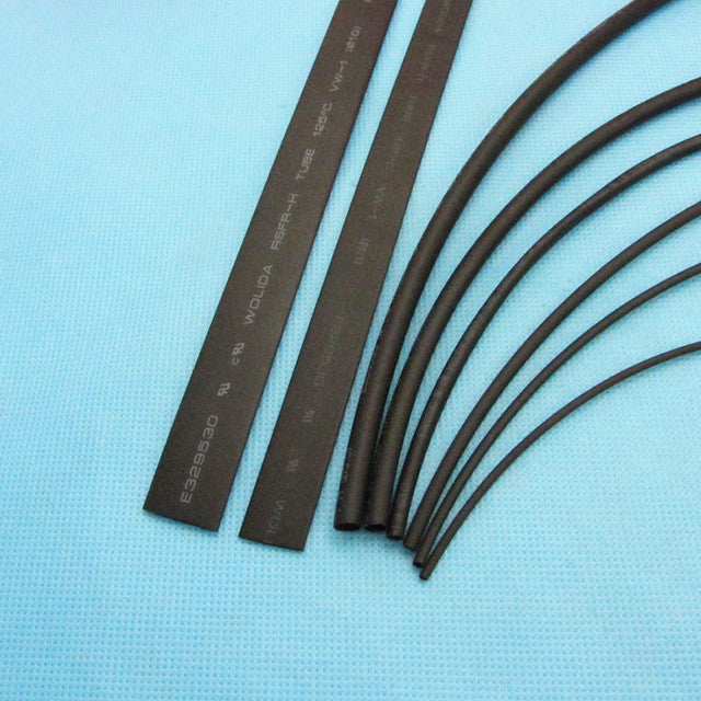 8meter/lot Heat Shrink Tubing Tube Black Color 1mm 1.5mm 2mm 3mm 4mm 5mm 8mm 10mm