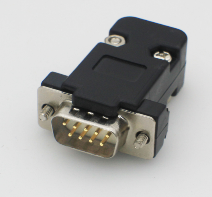 DB9 Solid Male + Black Plastic Shell