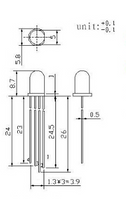 RGB LED COMMON CATHODE 4 LEG - 5mm