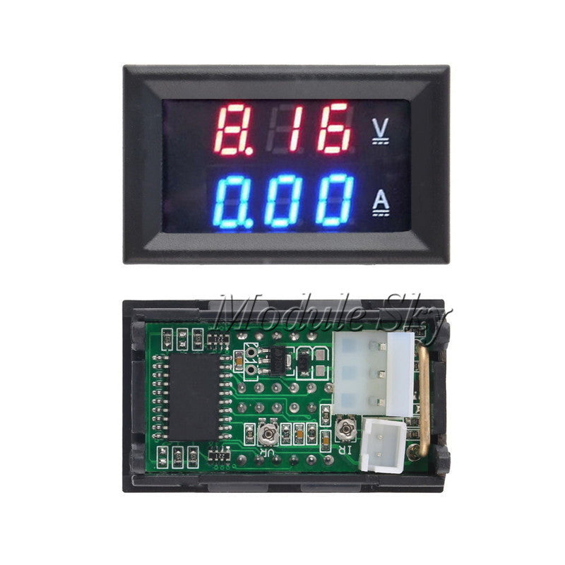Ammeter Pcb Module Mini Digital Voltmeter Ammeter DC 100V 10A Panel Amp Volt Current Mete ...